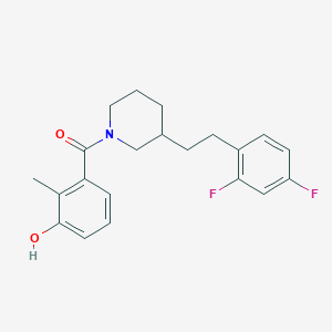 molecular formula C21H23F2NO2 B5309263 3-({3-[2-(2,4-difluorophenyl)ethyl]-1-piperidinyl}carbonyl)-2-methylphenol 
