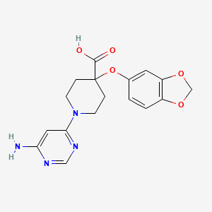 molecular formula C17H18N4O5 B5309273 1-(6-aminopyrimidin-4-yl)-4-(1,3-benzodioxol-5-yloxy)piperidine-4-carboxylic acid 