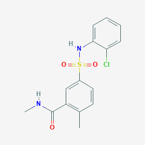 molecular formula C15H15ClN2O3S B5309281 5-{[(2-chlorophenyl)amino]sulfonyl}-N,2-dimethylbenzamide 