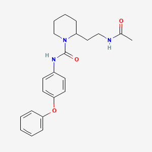 molecular formula C22H27N3O3 B5309289 2-[2-(acetylamino)ethyl]-N-(4-phenoxyphenyl)-1-piperidinecarboxamide 
