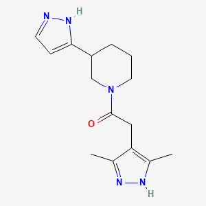 molecular formula C15H21N5O B5309291 1-[(3,5-dimethyl-1H-pyrazol-4-yl)acetyl]-3-(1H-pyrazol-5-yl)piperidine 