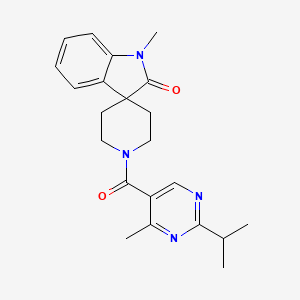 molecular formula C22H26N4O2 B5309297 1'-[(2-isopropyl-4-methylpyrimidin-5-yl)carbonyl]-1-methylspiro[indole-3,4'-piperidin]-2(1H)-one 