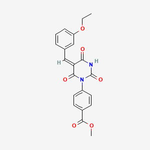 molecular formula C21H18N2O6 B5309299 methyl 4-[5-(3-ethoxybenzylidene)-2,4,6-trioxotetrahydro-1(2H)-pyrimidinyl]benzoate 