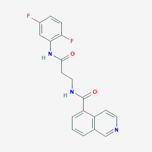 molecular formula C19H15F2N3O2 B5309303 N-{3-[(2,5-difluorophenyl)amino]-3-oxopropyl}isoquinoline-5-carboxamide 