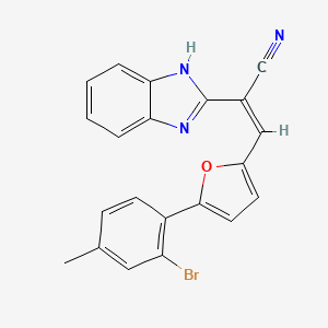 2-(1H-benzimidazol-2-yl)-3-[5-(2-bromo-4-methylphenyl)-2-furyl]acrylonitrile