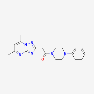 molecular formula C19H22N6O B5309340 5,7-dimethyl-2-[2-oxo-2-(4-phenyl-1-piperazinyl)ethyl][1,2,4]triazolo[1,5-a]pyrimidine 