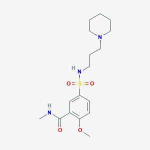 molecular formula C17H27N3O4S B5309346 2-methoxy-N-methyl-5-({[3-(1-piperidinyl)propyl]amino}sulfonyl)benzamide 