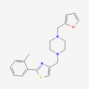 molecular formula C20H23N3OS B5309360 1-(2-furylmethyl)-4-{[2-(2-methylphenyl)-1,3-thiazol-4-yl]methyl}piperazine 