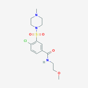 molecular formula C15H22ClN3O4S B5309383 4-chloro-N-(2-methoxyethyl)-3-[(4-methyl-1-piperazinyl)sulfonyl]benzamide 