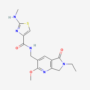 molecular formula C16H19N5O3S B5309424 N-[(6-ethyl-2-methoxy-5-oxo-6,7-dihydro-5H-pyrrolo[3,4-b]pyridin-3-yl)methyl]-2-(methylamino)-1,3-thiazole-4-carboxamide 