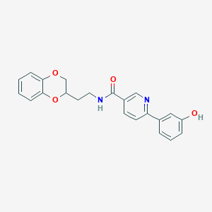 molecular formula C22H20N2O4 B5309447 N-[2-(2,3-dihydro-1,4-benzodioxin-2-yl)ethyl]-6-(3-hydroxyphenyl)nicotinamide 