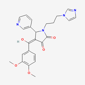 molecular formula C24H24N4O5 B5309462 4-(3,4-dimethoxybenzoyl)-3-hydroxy-1-[3-(1H-imidazol-1-yl)propyl]-5-(3-pyridinyl)-1,5-dihydro-2H-pyrrol-2-one 
