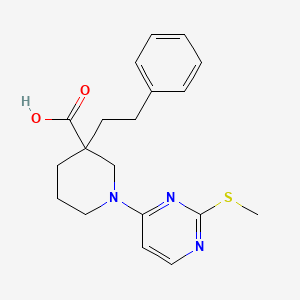 molecular formula C19H23N3O2S B5309466 1-[2-(methylthio)pyrimidin-4-yl]-3-(2-phenylethyl)piperidine-3-carboxylic acid 