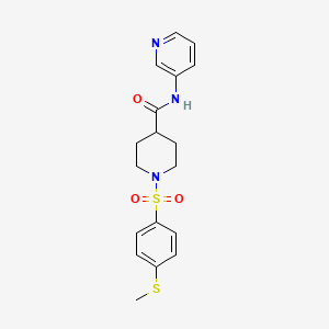 molecular formula C18H21N3O3S2 B5309479 1-{[4-(methylthio)phenyl]sulfonyl}-N-3-pyridinyl-4-piperidinecarboxamide 