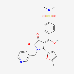 molecular formula C24H23N3O6S B5309485 4-{[4-hydroxy-2-(5-methyl-2-furyl)-5-oxo-1-(3-pyridinylmethyl)-2,5-dihydro-1H-pyrrol-3-yl]carbonyl}-N,N-dimethylbenzenesulfonamide 