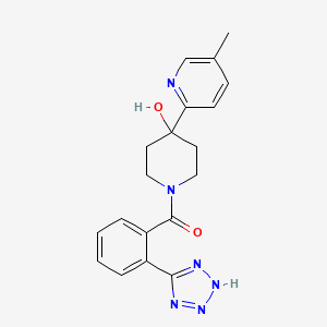 molecular formula C19H20N6O2 B5309490 4-(5-methylpyridin-2-yl)-1-[2-(1H-tetrazol-5-yl)benzoyl]piperidin-4-ol 