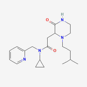 molecular formula C20H30N4O2 B5309493 N-cyclopropyl-2-[1-(3-methylbutyl)-3-oxo-2-piperazinyl]-N-(2-pyridinylmethyl)acetamide 