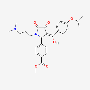 molecular formula C27H32N2O6 B5309497 methyl 4-[1-[3-(dimethylamino)propyl]-4-hydroxy-3-(4-isopropoxybenzoyl)-5-oxo-2,5-dihydro-1H-pyrrol-2-yl]benzoate 