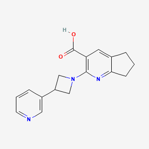 2-[3-(3-pyridinyl)-1-azetidinyl]-6,7-dihydro-5H-cyclopenta[b]pyridine-3-carboxylic acid