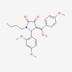 molecular formula C24H27NO6 B5309504 1-butyl-5-(2,4-dimethoxyphenyl)-3-hydroxy-4-(4-methoxybenzoyl)-1,5-dihydro-2H-pyrrol-2-one 