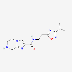 molecular formula C14H20N6O2 B5309531 N-[2-(3-isopropyl-1,2,4-oxadiazol-5-yl)ethyl]-5,6,7,8-tetrahydroimidazo[1,2-a]pyrazine-2-carboxamide 
