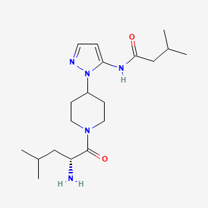 molecular formula C19H33N5O2 B5309539 N-[1-(1-D-leucyl-4-piperidinyl)-1H-pyrazol-5-yl]-3-methylbutanamide hydrochloride 