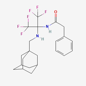 molecular formula C22H26F6N2O B5309603 N-[1-[(1-adamantylmethyl)amino]-2,2,2-trifluoro-1-(trifluoromethyl)ethyl]-2-phenylacetamide 