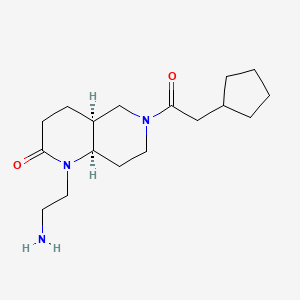 molecular formula C17H29N3O2 B5309634 rel-(4aS,8aR)-1-(2-aminoethyl)-6-(cyclopentylacetyl)octahydro-1,6-naphthyridin-2(1H)-one hydrochloride 