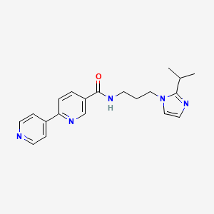 molecular formula C20H23N5O B5309698 N-[3-(2-isopropyl-1H-imidazol-1-yl)propyl]-2,4'-bipyridine-5-carboxamide 