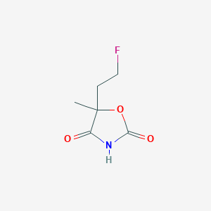 molecular formula C6H8FNO3 B053098 5-(2-氟乙基)-5-甲基恶唑烷-2,4-二酮 CAS No. 124315-49-7
