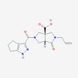molecular formula C17H20N4O4 B5309812 (3aR*,6aS*)-2-allyl-1-oxo-5-(1,4,5,6-tetrahydrocyclopenta[c]pyrazol-3-ylcarbonyl)hexahydropyrrolo[3,4-c]pyrrole-3a(1H)-carboxylic acid 