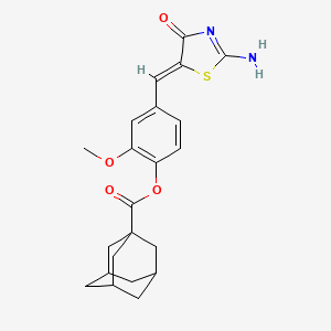 molecular formula C22H24N2O4S B5309827 4-[(2-imino-4-oxo-1,3-thiazolidin-5-ylidene)methyl]-2-methoxyphenyl 1-adamantanecarboxylate 
