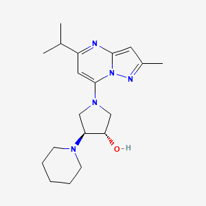 molecular formula C19H29N5O B5309851 (3S*,4S*)-1-(5-isopropyl-2-methylpyrazolo[1,5-a]pyrimidin-7-yl)-4-(1-piperidinyl)-3-pyrrolidinol 