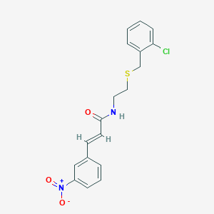 molecular formula C18H17ClN2O3S B5309865 N-{2-[(2-chlorobenzyl)thio]ethyl}-3-(3-nitrophenyl)acrylamide 