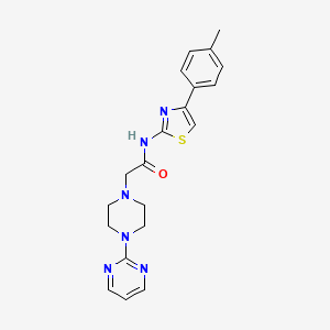 molecular formula C20H22N6OS B5309873 N-[4-(4-methylphenyl)-1,3-thiazol-2-yl]-2-[4-(2-pyrimidinyl)-1-piperazinyl]acetamide 