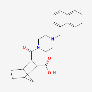 molecular formula C24H28N2O3 B5309877 3-{[4-(1-naphthylmethyl)-1-piperazinyl]carbonyl}bicyclo[2.2.1]heptane-2-carboxylic acid 