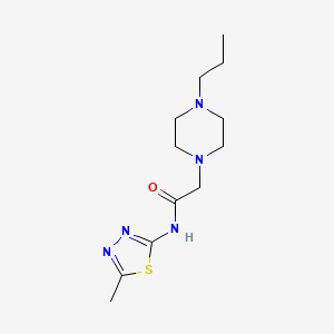 molecular formula C12H21N5OS B5309909 N-(5-methyl-1,3,4-thiadiazol-2-yl)-2-(4-propyl-1-piperazinyl)acetamide 