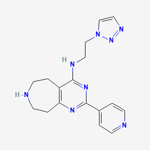 molecular formula C17H20N8 B5309916 2-(4-pyridinyl)-N-[2-(1H-1,2,3-triazol-1-yl)ethyl]-6,7,8,9-tetrahydro-5H-pyrimido[4,5-d]azepin-4-amine hydrochloride 