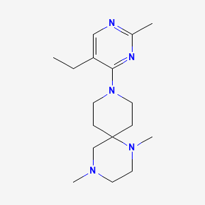 molecular formula C17H29N5 B5309941 9-(5-ethyl-2-methylpyrimidin-4-yl)-1,4-dimethyl-1,4,9-triazaspiro[5.5]undecane 