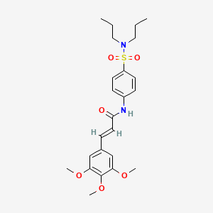 molecular formula C24H32N2O6S B5309945 N-{4-[(dipropylamino)sulfonyl]phenyl}-3-(3,4,5-trimethoxyphenyl)acrylamide 