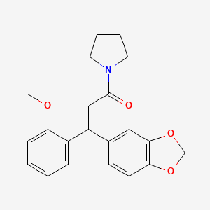 molecular formula C21H23NO4 B5309972 1-[3-(1,3-benzodioxol-5-yl)-3-(2-methoxyphenyl)propanoyl]pyrrolidine 