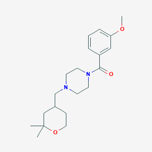 molecular formula C20H30N2O3 B5310051 1-[(2,2-dimethyltetrahydro-2H-pyran-4-yl)methyl]-4-(3-methoxybenzoyl)piperazine 