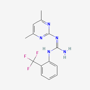 molecular formula C14H14F3N5 B5310056 N-(4,6-dimethyl-2-pyrimidinyl)-N'-[2-(trifluoromethyl)phenyl]guanidine 