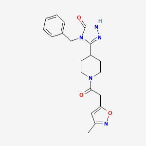 molecular formula C20H23N5O3 B5310076 4-benzyl-5-{1-[(3-methyl-5-isoxazolyl)acetyl]-4-piperidinyl}-2,4-dihydro-3H-1,2,4-triazol-3-one 