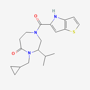 molecular formula C19H25N3O2S B5310084 4-(cyclopropylmethyl)-3-isopropyl-1-(4H-thieno[3,2-b]pyrrol-5-ylcarbonyl)-1,4-diazepan-5-one 