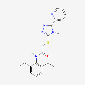 molecular formula C20H23N5OS B5310107 N-(2,6-diethylphenyl)-2-{[4-methyl-5-(2-pyridinyl)-4H-1,2,4-triazol-3-yl]thio}acetamide 