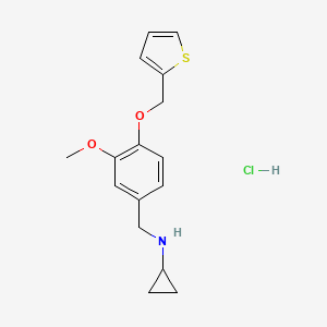 molecular formula C16H20ClNO2S B5310119 N-[3-methoxy-4-(2-thienylmethoxy)benzyl]cyclopropanamine hydrochloride 