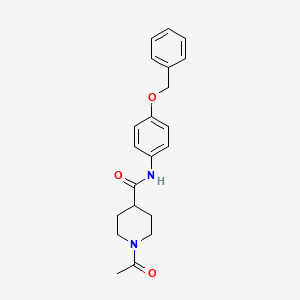 molecular formula C21H24N2O3 B5310122 1-acetyl-N-[4-(benzyloxy)phenyl]-4-piperidinecarboxamide 