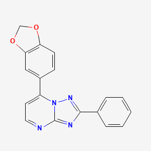 molecular formula C18H12N4O2 B5310128 7-(1,3-benzodioxol-5-yl)-2-phenyl[1,2,4]triazolo[1,5-a]pyrimidine 