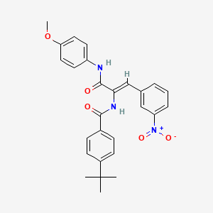molecular formula C27H27N3O5 B5310133 4-tert-butyl-N-[1-{[(4-methoxyphenyl)amino]carbonyl}-2-(3-nitrophenyl)vinyl]benzamide 